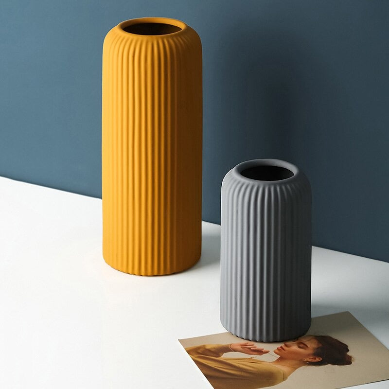 Ribbed Ceramic Planter