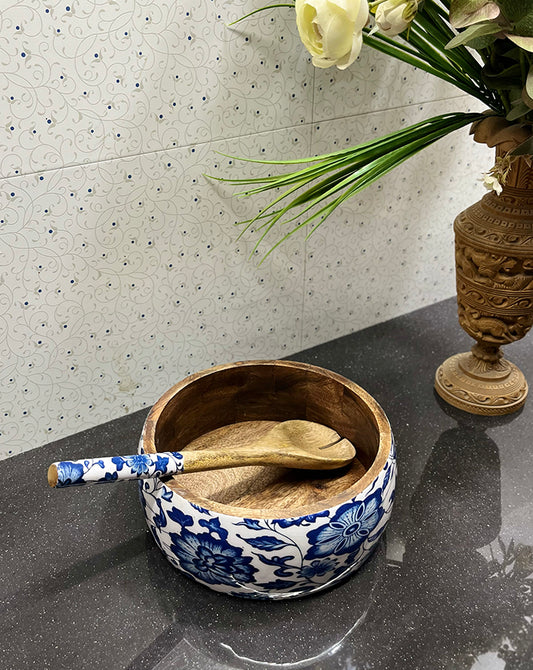 Indigo Bloom Salad Bowl