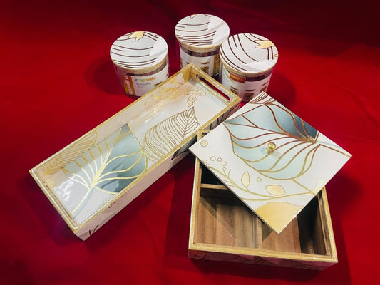 Leaf Gold 3-Piece Jar Set